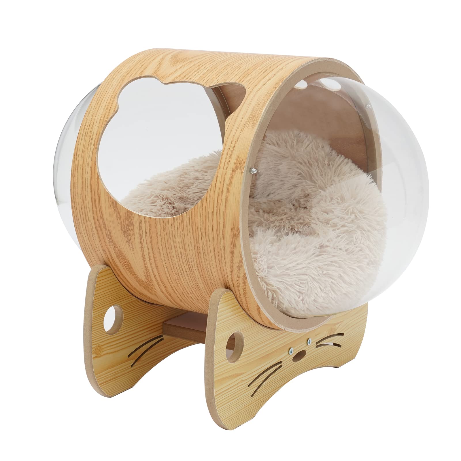 Amazon.com: Wooden Cat Bed Capsule, Spaceship Modern Cat Bed with